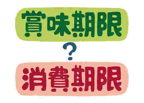 消費期限と賞味期限が上と下に並ぶ、間に？マーク