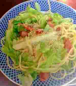 エシャロットとキャベツのパスタ