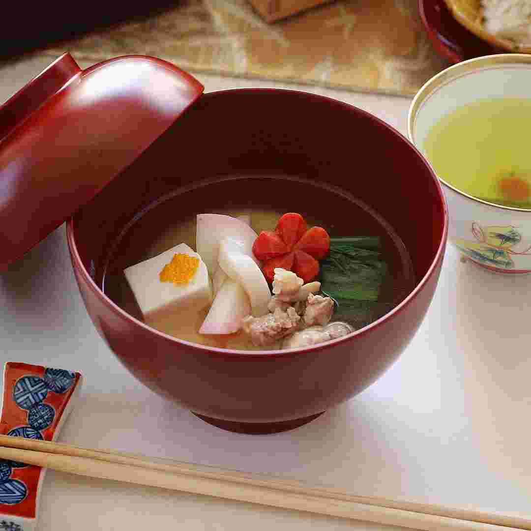 人参の入ったお雑煮の画像
