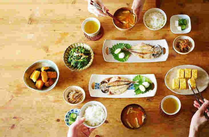 テーブルに並ぶ朝食