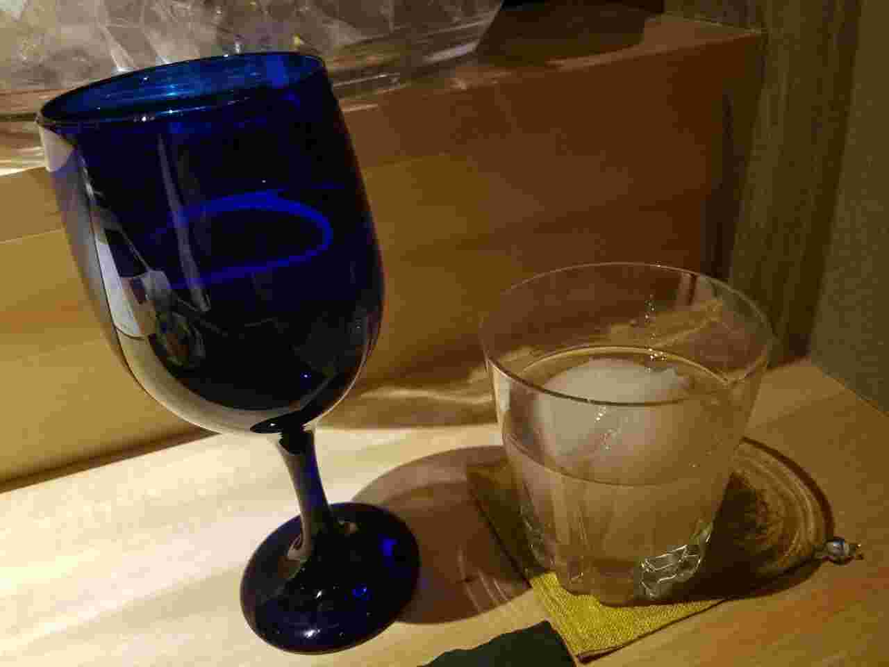 そば湯氷で蕎麦焼酎のロック