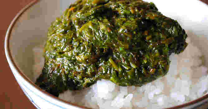 ごはんにかけたぎばさ