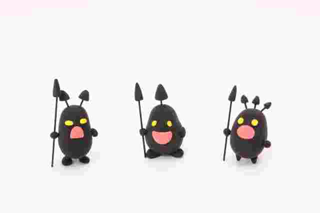 ばい菌が3体並んでいる