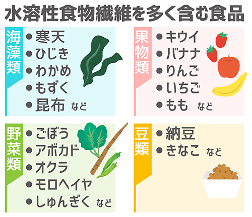 水溶性食物繊維を含む野菜のイメージ図