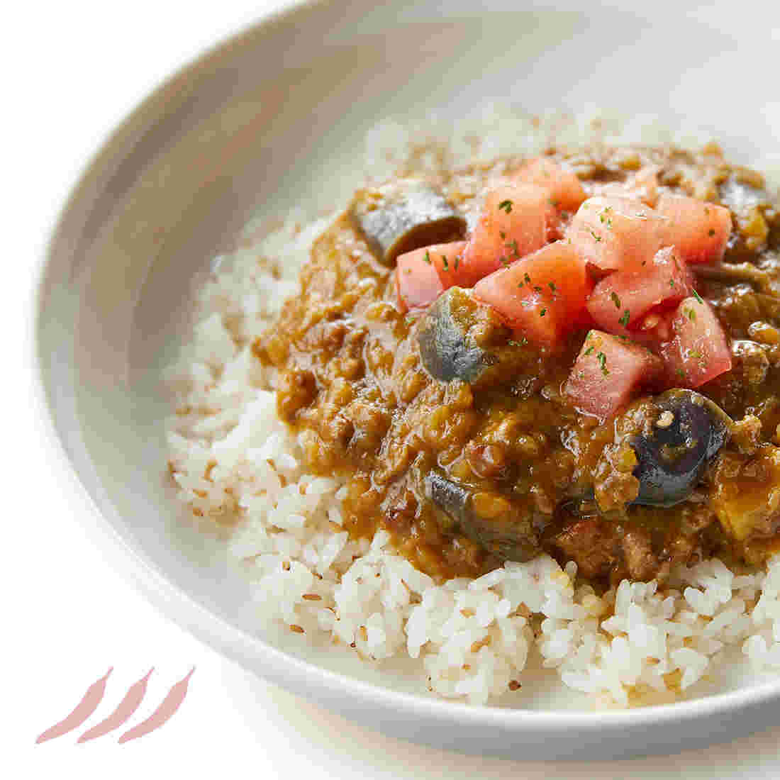 茄子と牛挽肉の辛くないキーマカレー