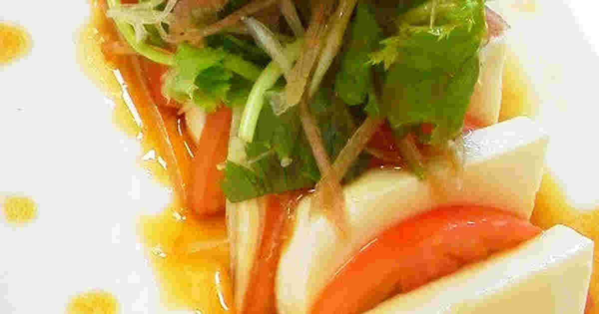 豆腐とトマトの薬味サラダ