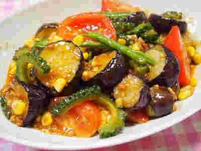 夏野菜でスタミナ麻婆