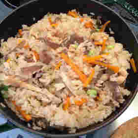 ストウブで作った炊き込みご飯