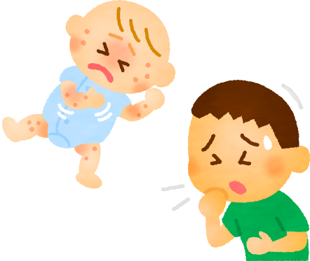 アレルギー症状のある子どものイラスト