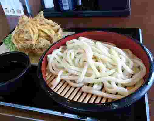 ざるうどんとかき揚げ