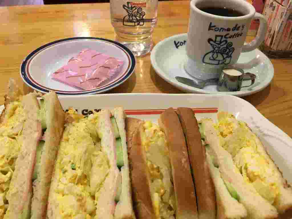 コメダ珈琲のサンドイッチ
