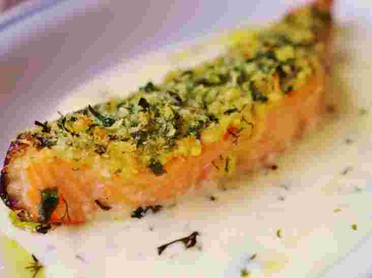サーモンの香草パン粉焼き
