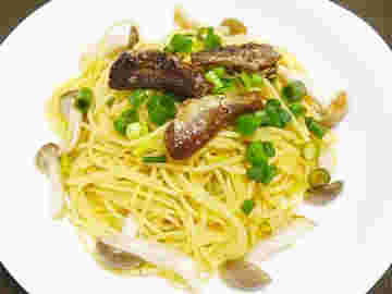 のどぐろ缶の和風パスタ