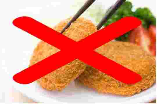 揚げ物とバツ印