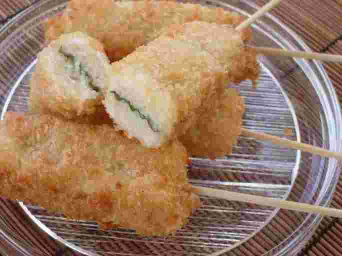 子持ち昆布の串揚げ