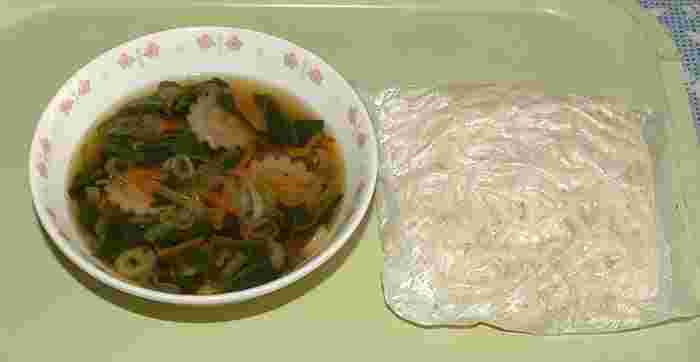 肉うどん風のソフト麺