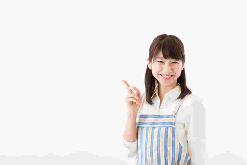ポイント指差しする女性