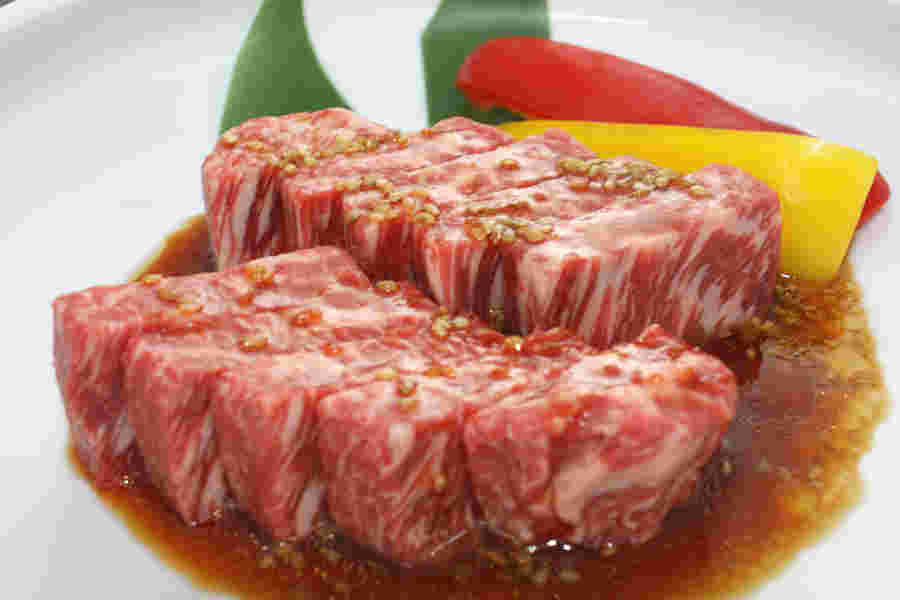 たれ漬けされた牛肉