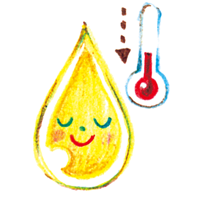 油と温度計のイラスト