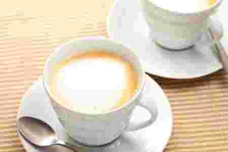 カフェオレが並んで置いているところ