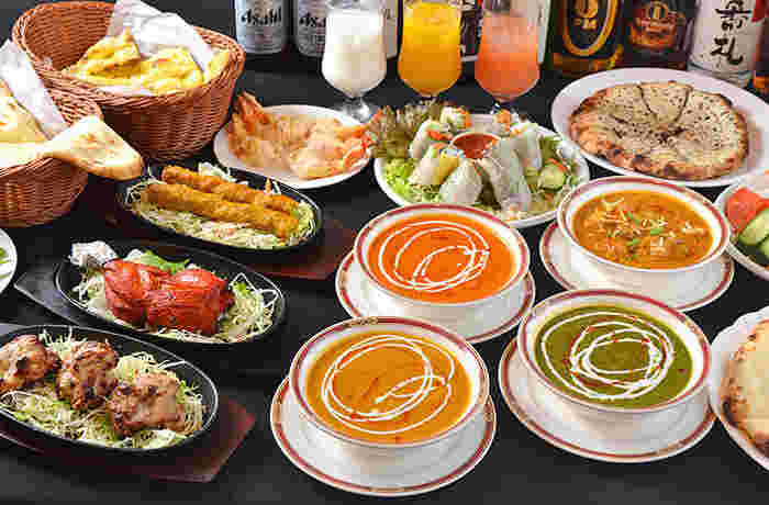 インドカレーをはじめとするインド料理の数々