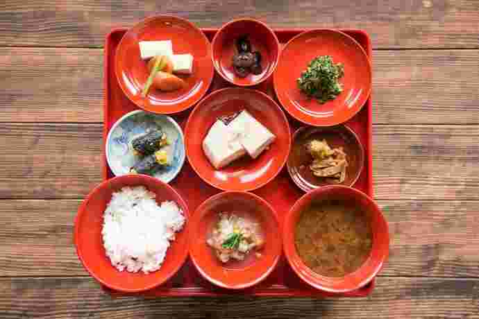 京都のお寺の精進料理の写真