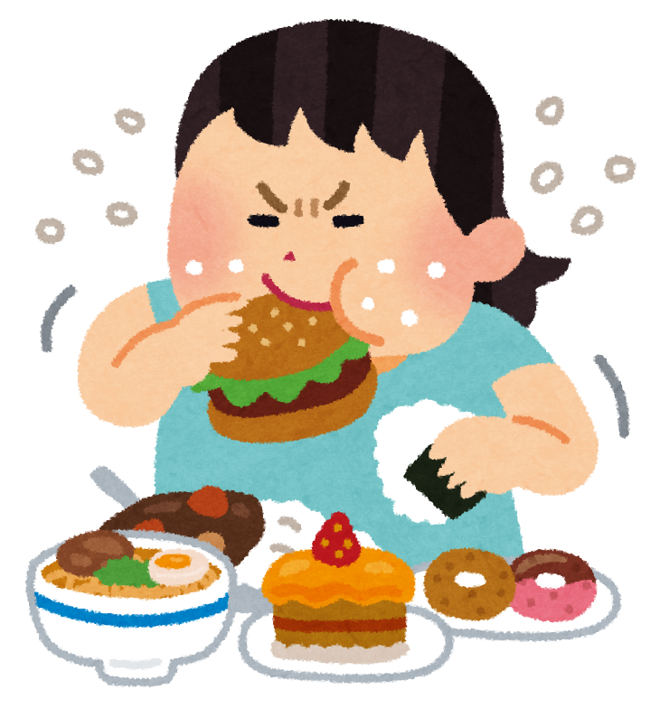 暴飲暴食のイラスト