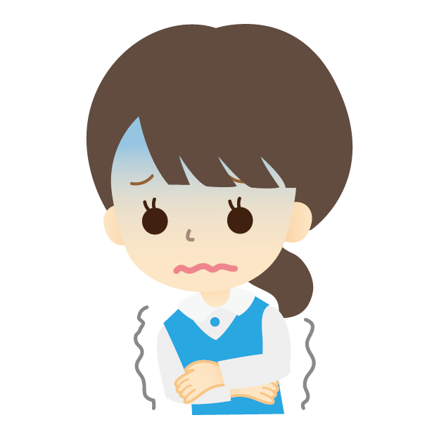 冷え性の女性のイラスト