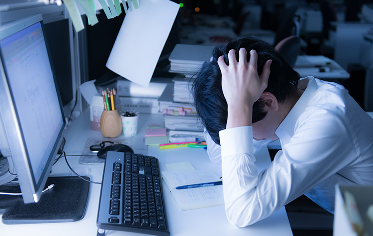 ストレスに悩まされている様子