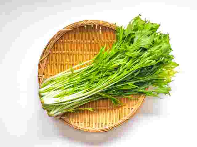 ザルに乗った水菜