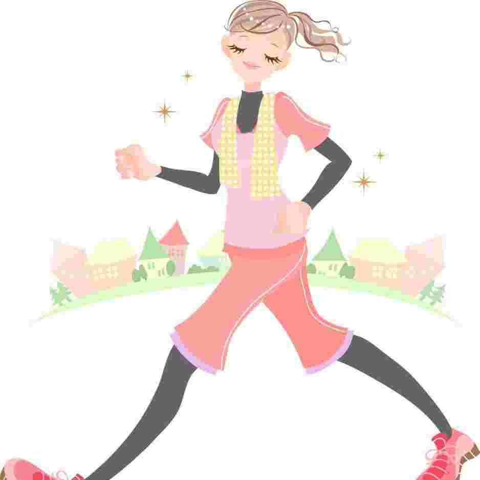 ランニングしている女性のイラスト