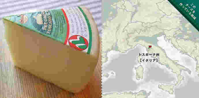 チーズとイタリアの地図の画像