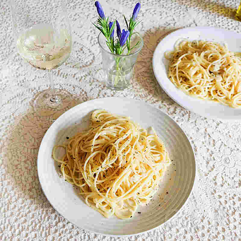 ペコリーノチーズのパスタの画像