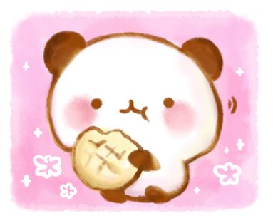 もぐもぐ噛むイラスト