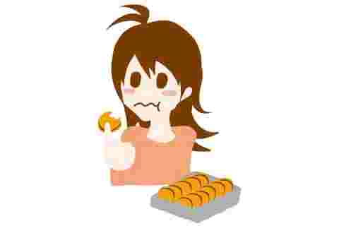 クッキーを食べる女性のイラスト
