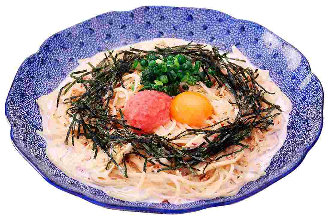 洋麺屋五右衛門のたらこと湯葉とモッツァレラチーズのカルボナーラ