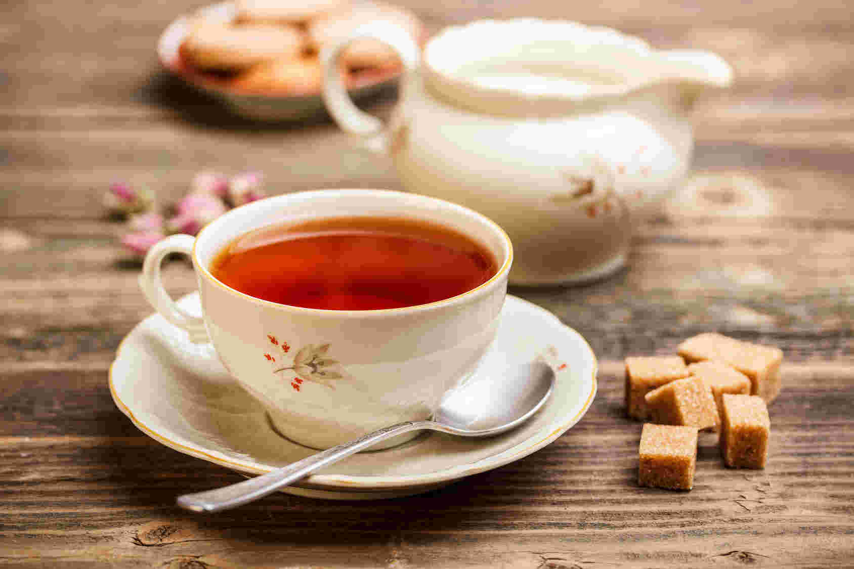 紅茶と角砂糖の画像
