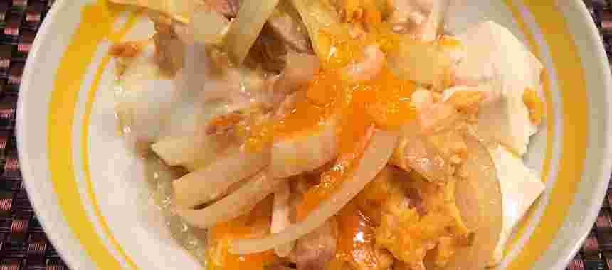豆腐でふあふあお手軽にできた親子丼