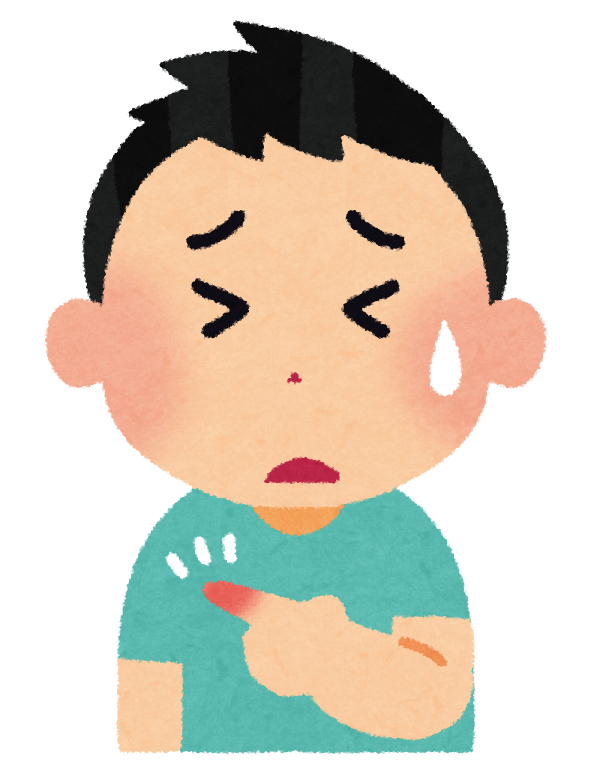 指先を怪我した男性のイラスト