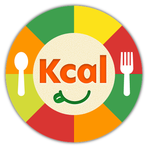 「Kcal」という文字とナイフとフォークのイラスト