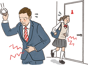 お腹が痛いイラスト