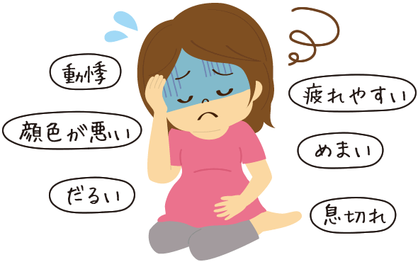 貧血の症状のイラスト