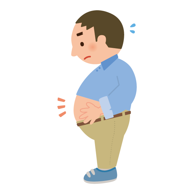肥満体系の男性のイラスト
