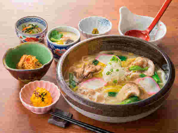 藍屋の野菜ときのこのスープ炊きうどん定食
