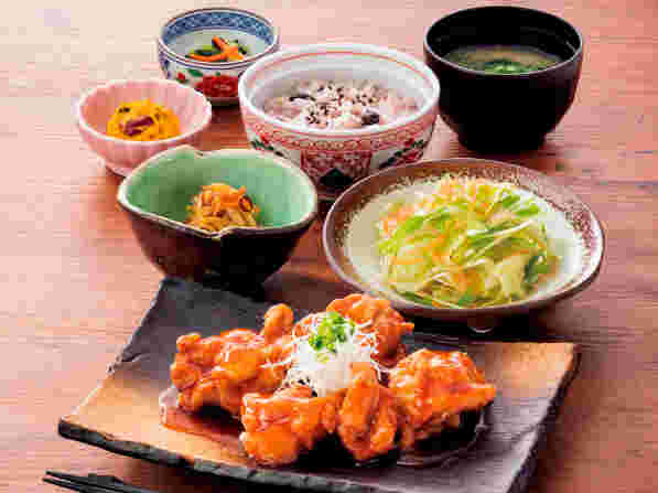 若鶏の甘酢あん定食