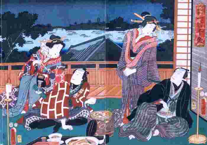 すき焼きを食べる江戸時代の様子