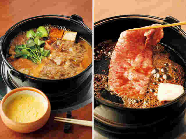 関東風と関西風のすき焼き