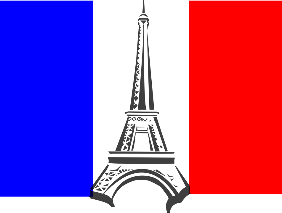 フランス国旗とエッフェル塔のイラスト