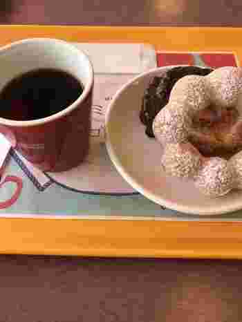 ミスドのコーヒーとドーナッツセット画像
