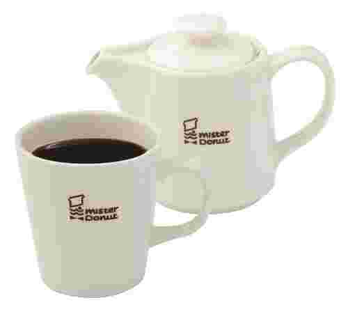 ミスドのコーヒーとポットの画像